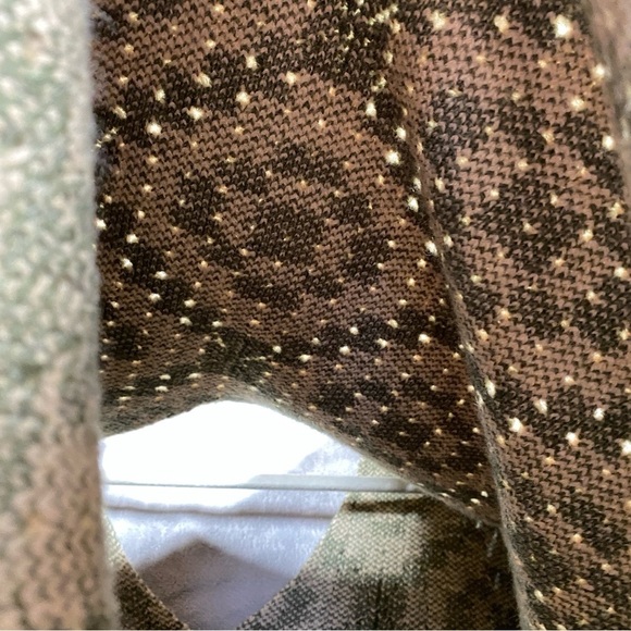 POL Knit Granny Square Double V Neck Sweater Size M Oversized Green - Picture 3 of 8